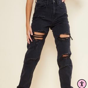 Black Distressed Mom Jeans PLT Tags On Brand New. OG $58.00